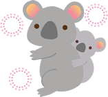 コアラ親子のイラスト